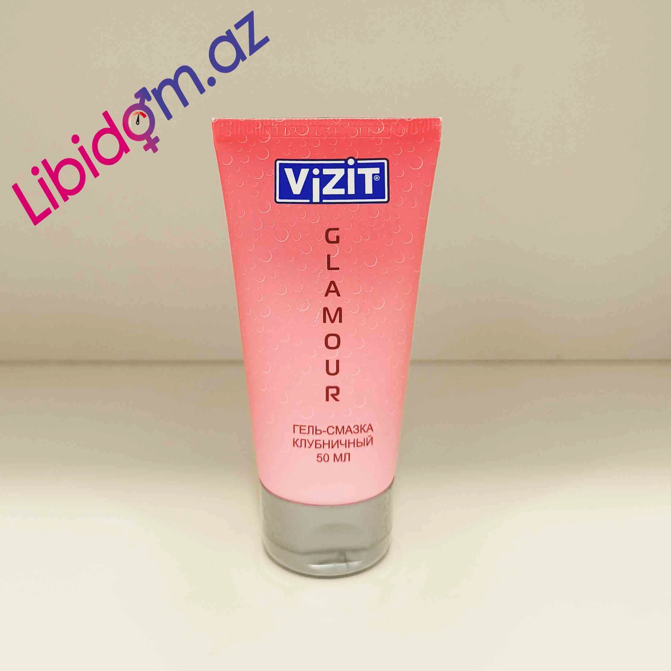 Vizit Glamour İntim Gel 50ml – Çiyələk Ətirli Su Əsaslı Sürtkü Gel İntim gellər və kremlər