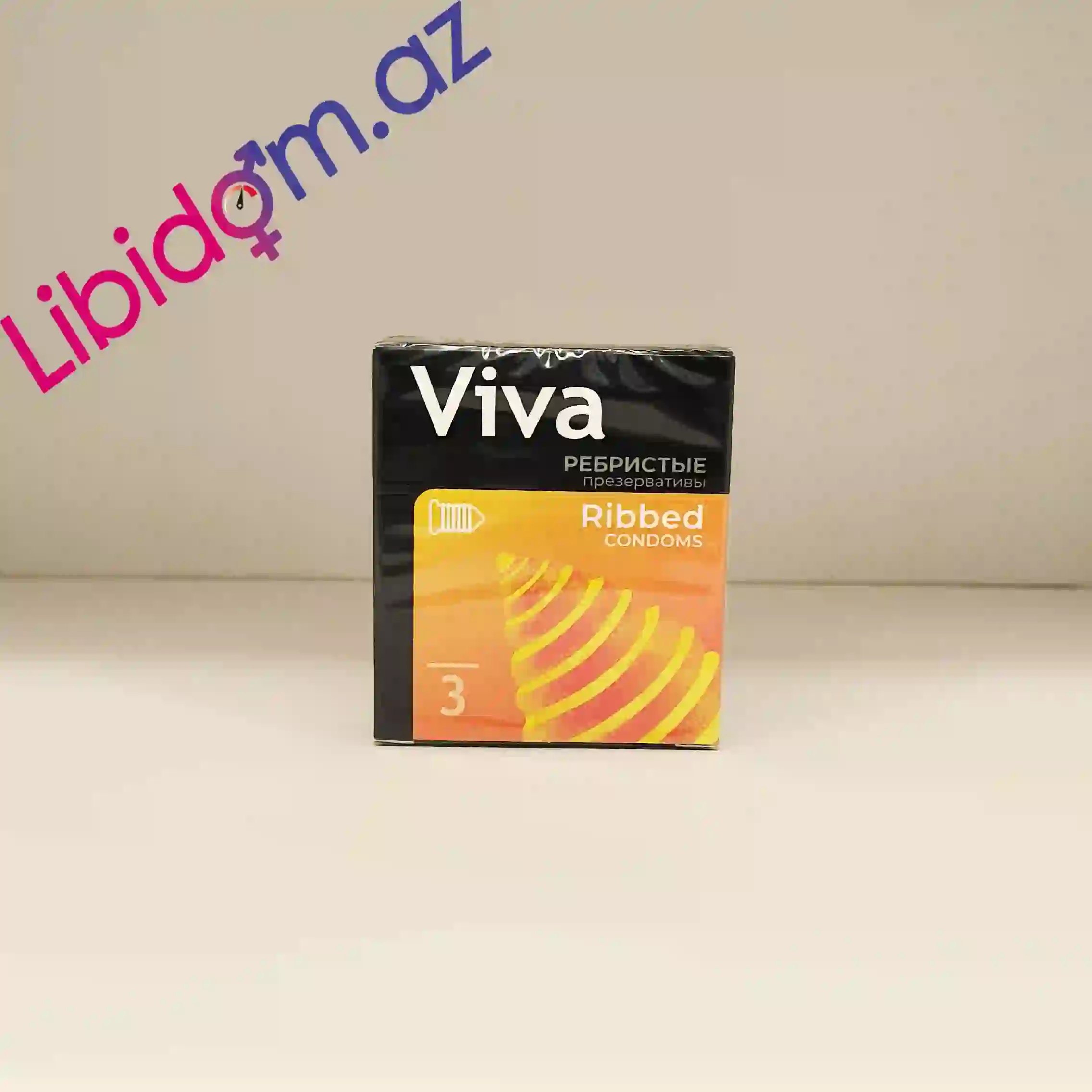 Viva Ribbed N3 - Üzük Qabırğalı, Şəffaf və Silikon Yağlı Prezervativlər