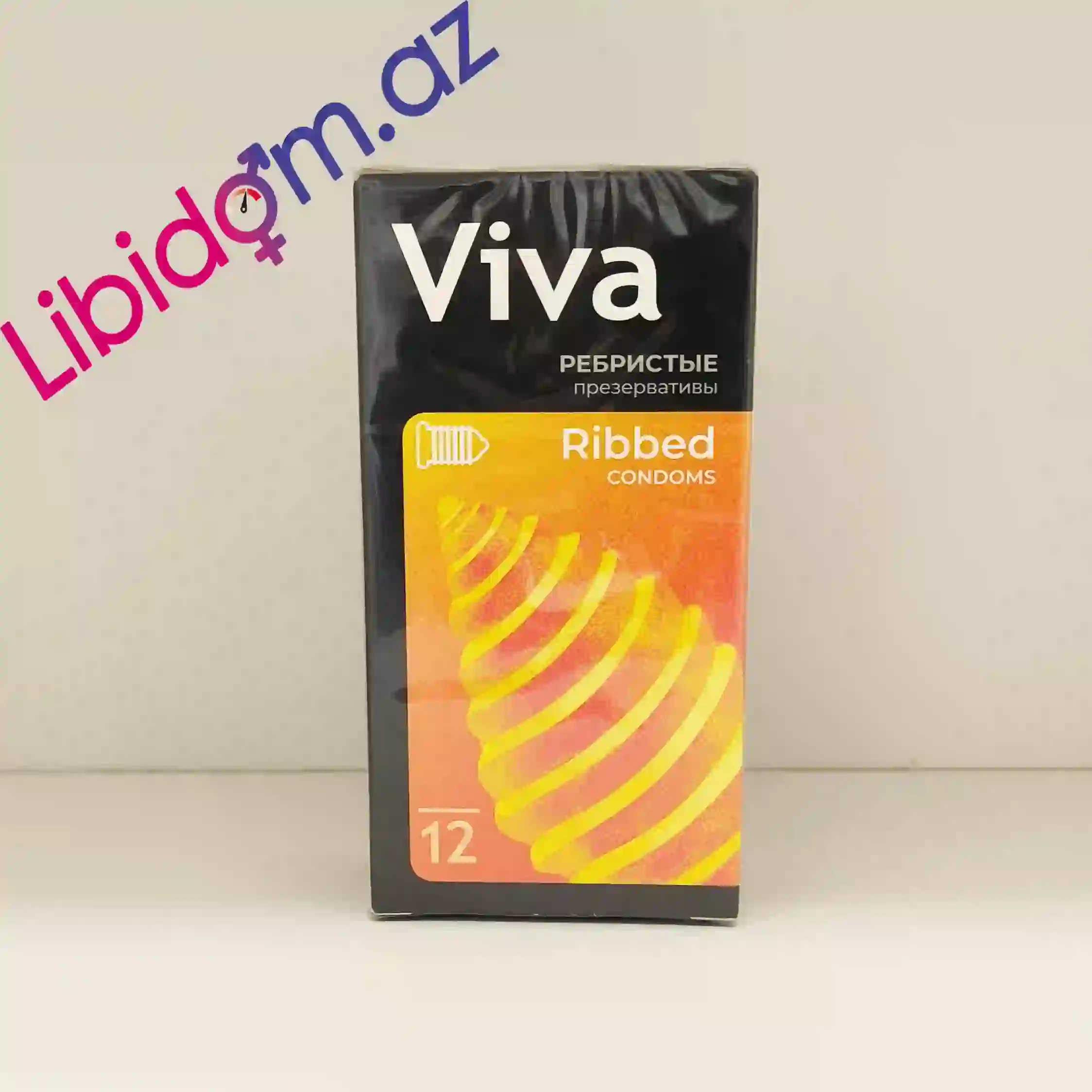 Viva Ribbed N12 - Üzük Qabırğalı, Şəffaf və Silikon Yağlı Prezervativlər